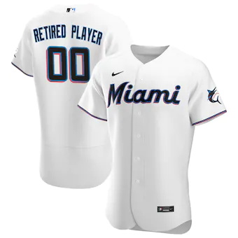 mens nike white miami marlins home pick a player retired ro